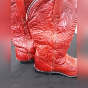 VINTAGE RED LEATHER COWGIRL Boots - ACME BRAND
